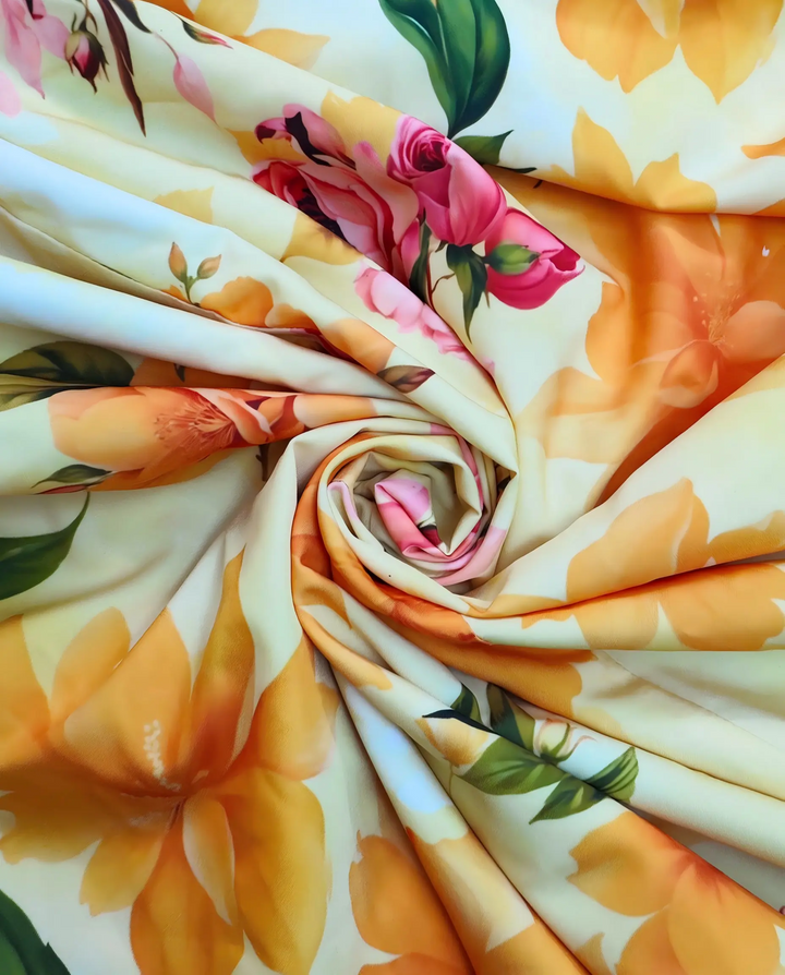 Yellow Floral Print Halter V Neck A-Line Maxi Dress