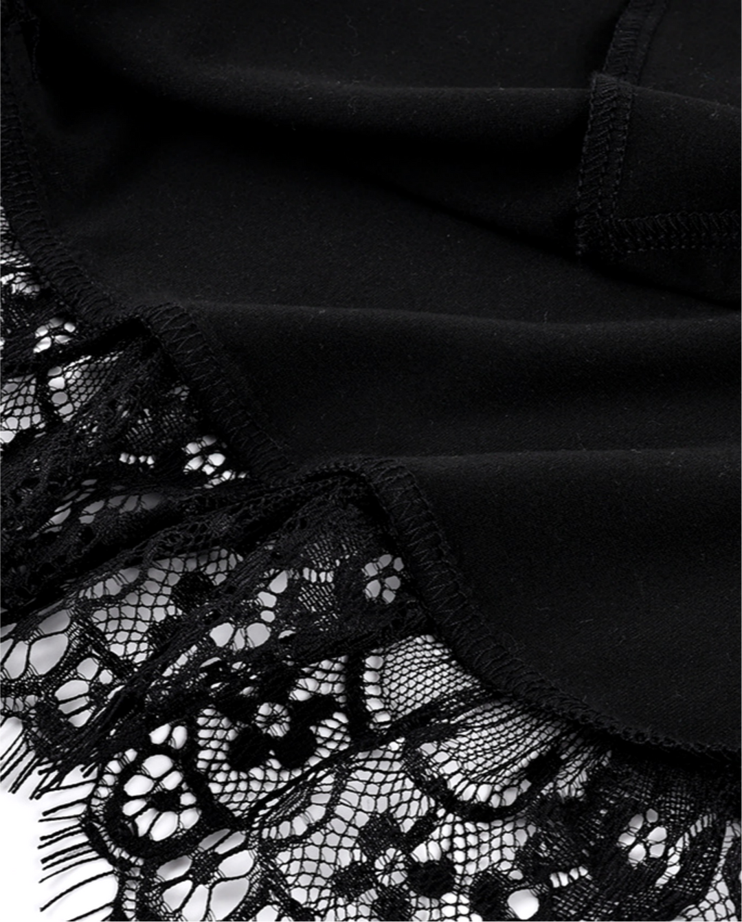 Black Lace Trim Front Button Satin Spaghetti Strap Corset Crop Top