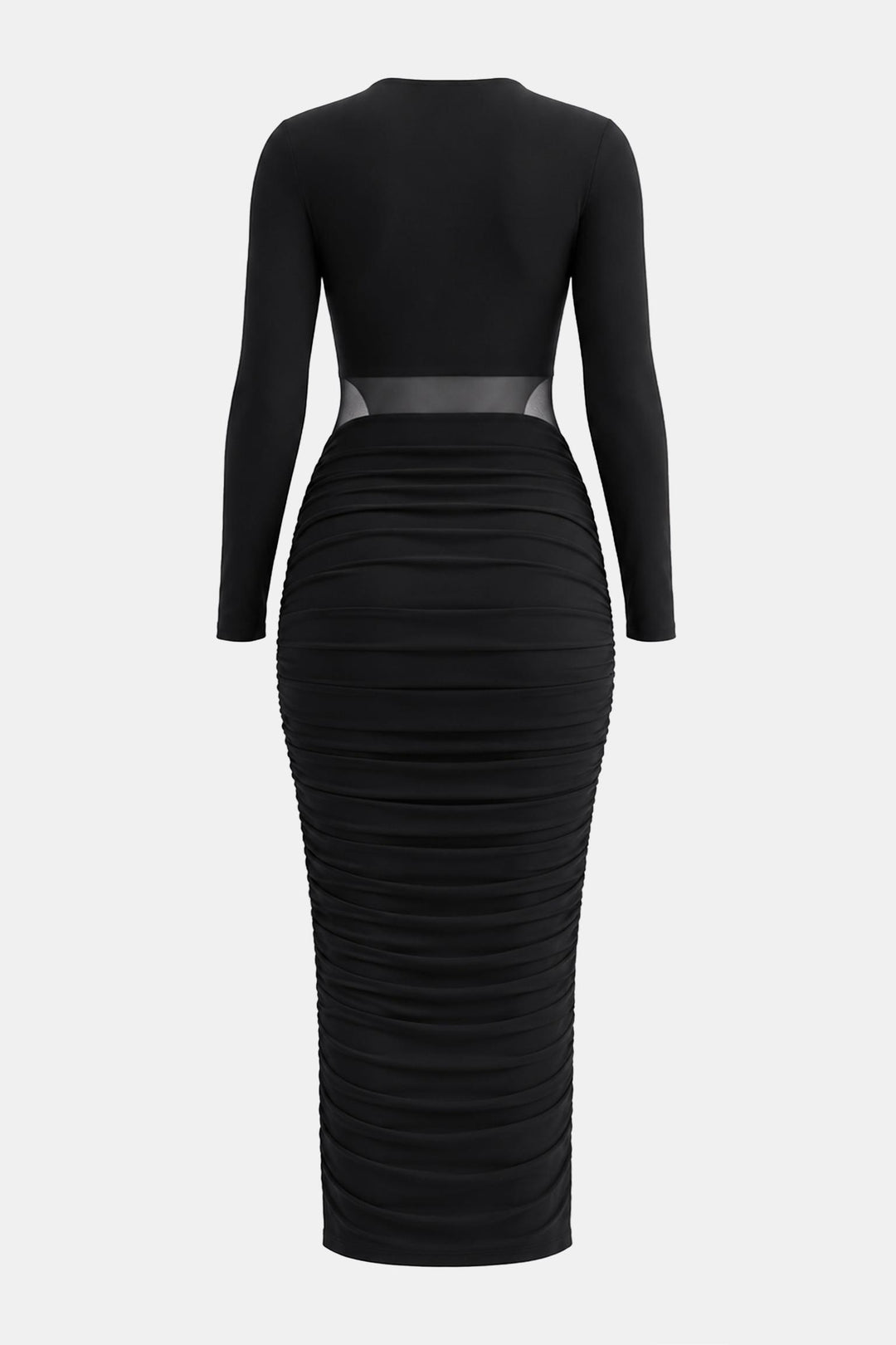 Mesh Long Sleeve Maxi Dress