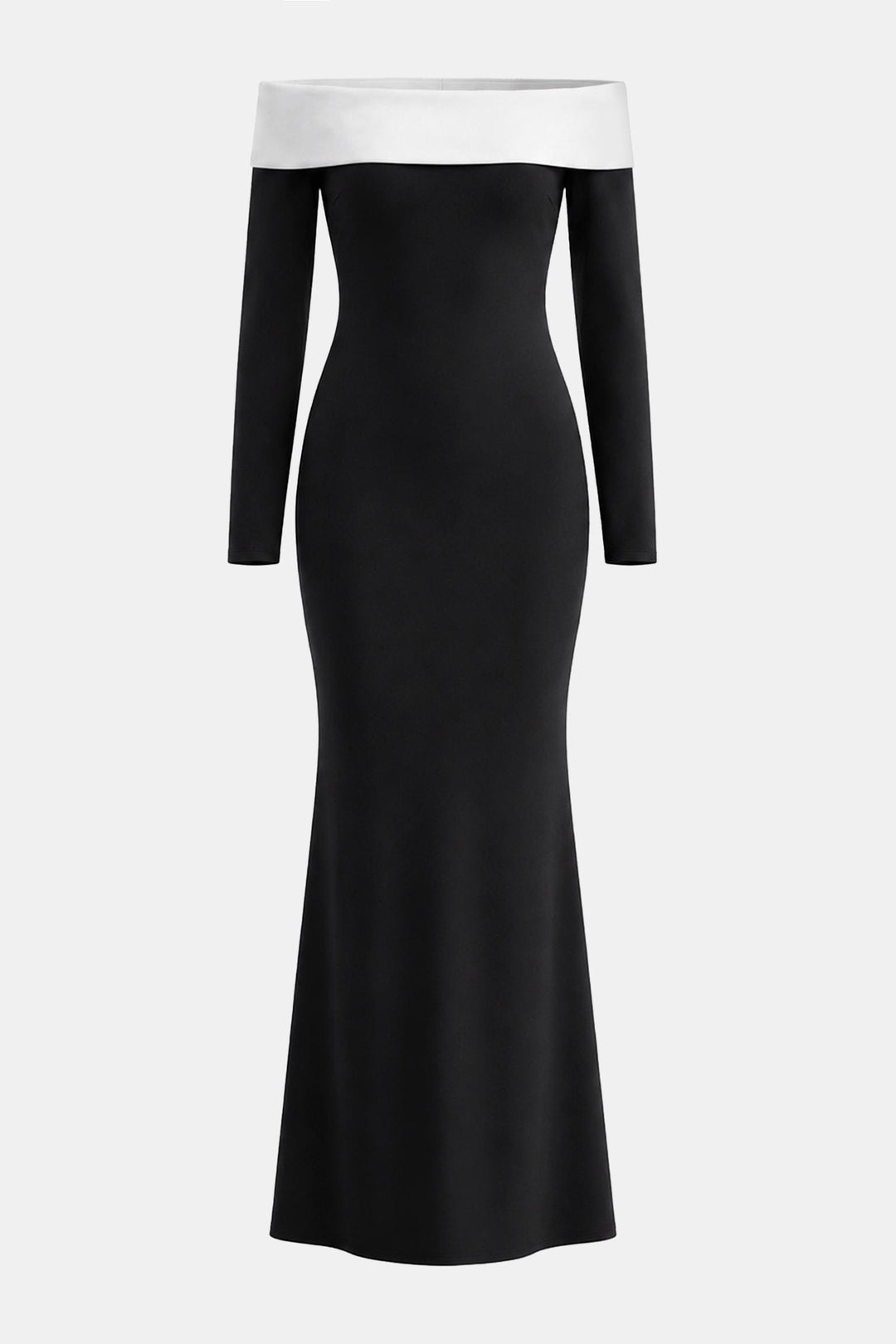Off Shoulder Colorblock Maxi Dress
