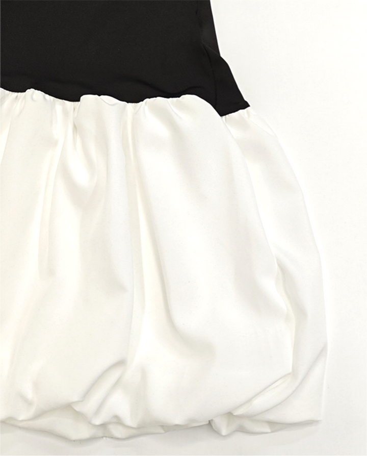 Off Shoulder Long Sleeve Bubble Mini Dress