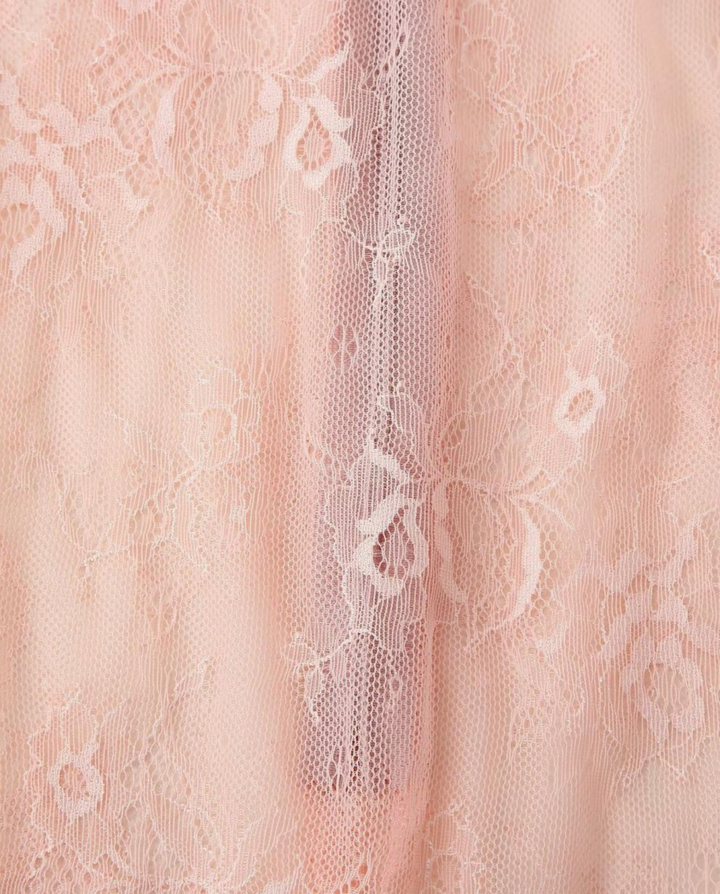 Sheer Floral Lace Straight Maxi Skirt