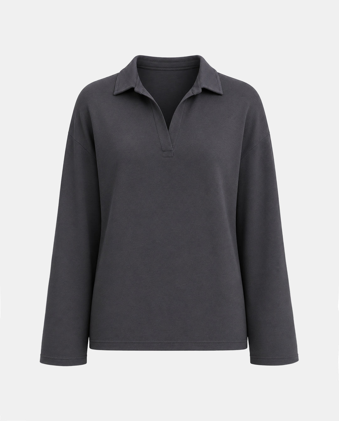 Oversized Long Sleeve Polo Shirt