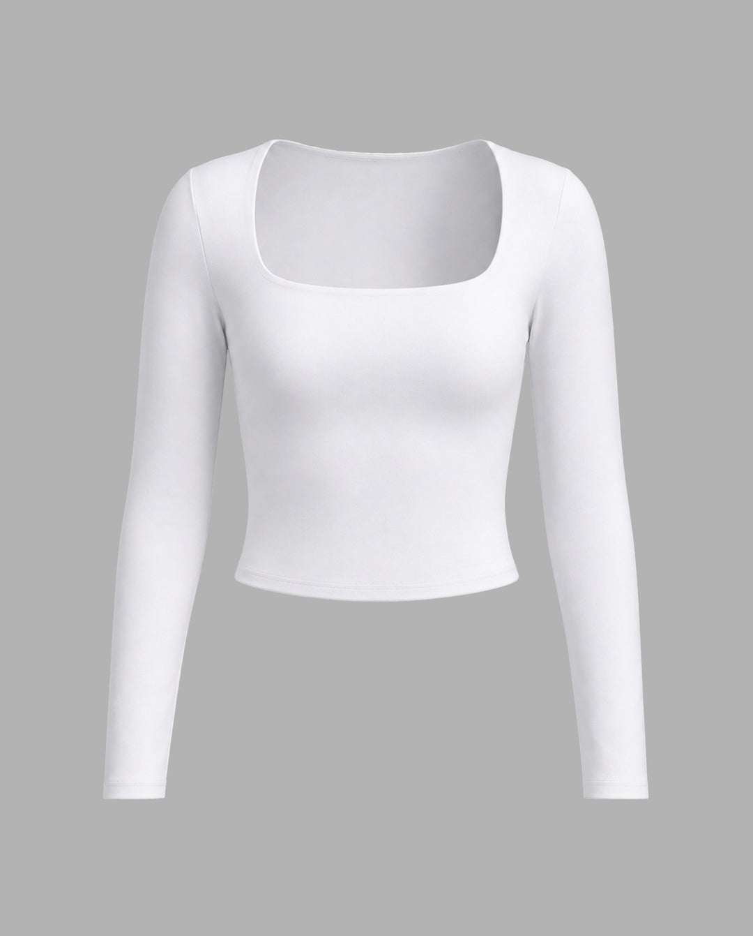 Basic Square Neck Long Sleeve T-Shirt