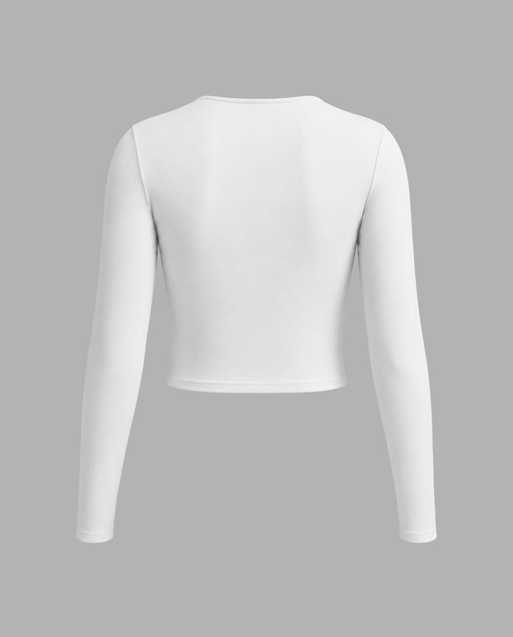 Basic Square Neck Long Sleeve T-Shirt