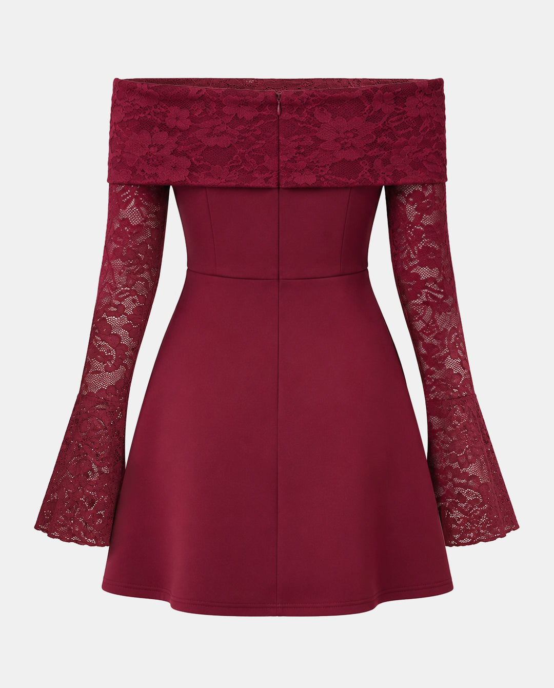 Lace Spliced Off Shoulder Mini Dress