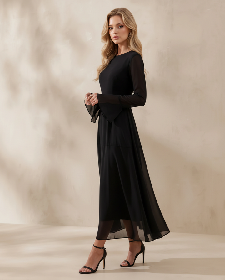 Flared Sleeves Maxi Dresses