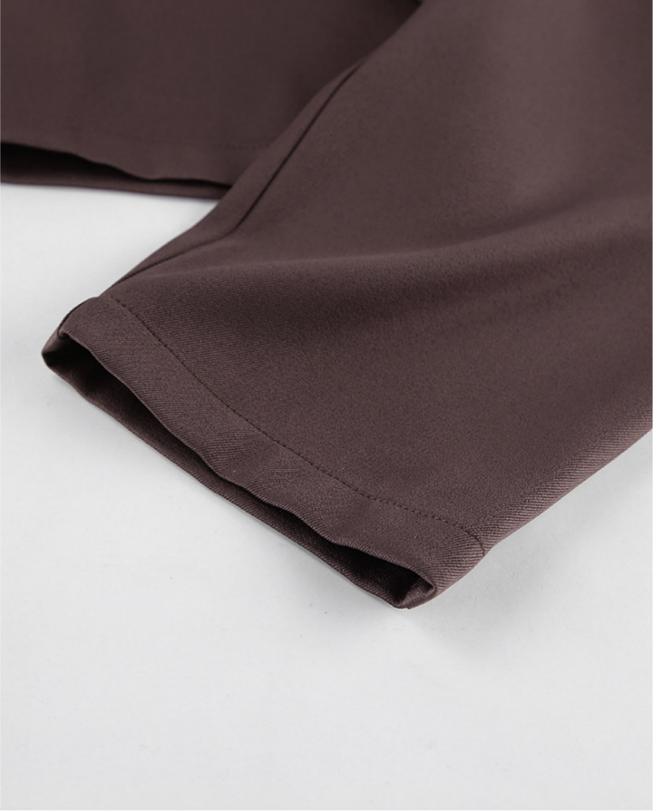 Cropped Blazer Wide Leg Pleated Pant Suits