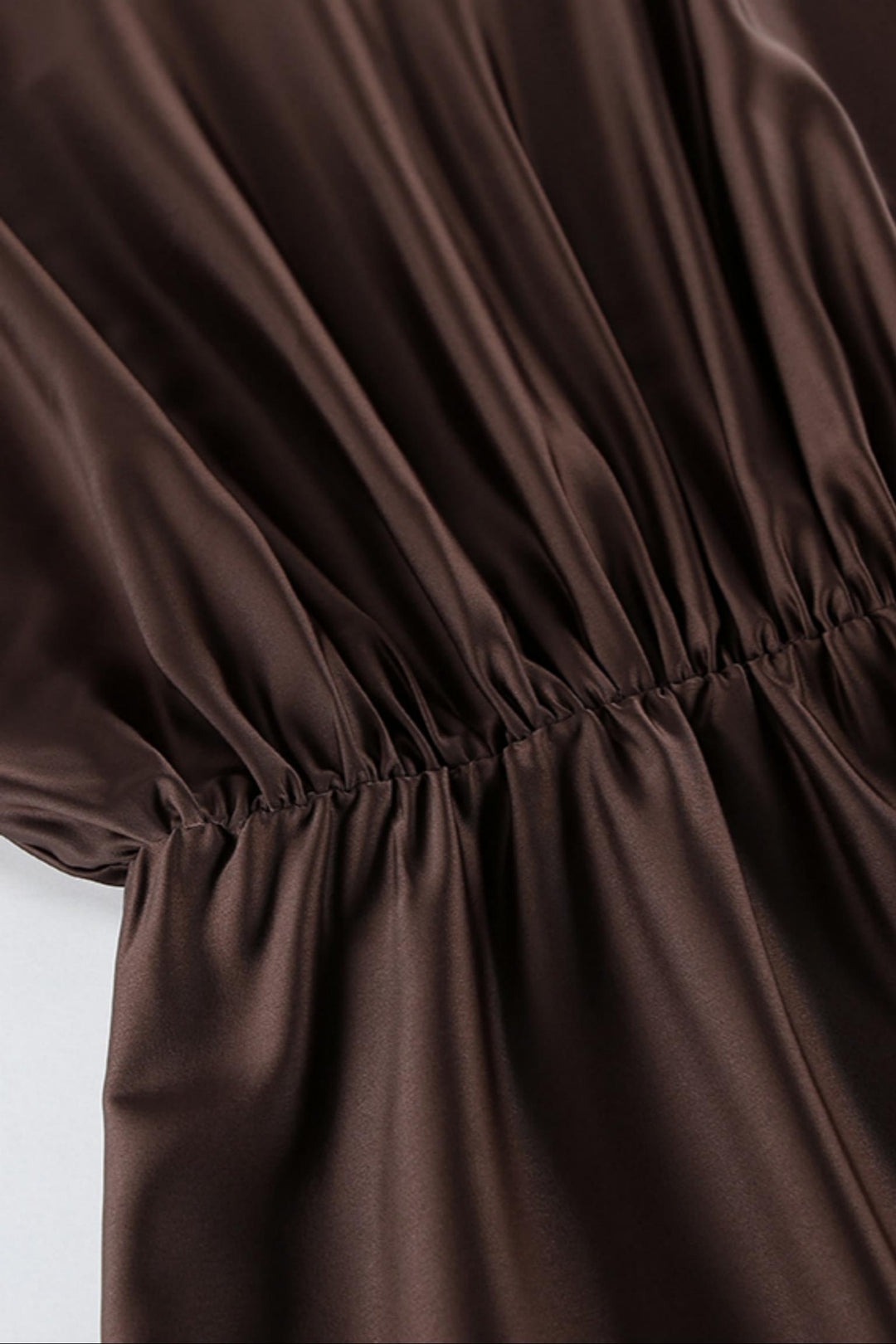 Satin Scarf Neck Long Sleeve Mini Dress
