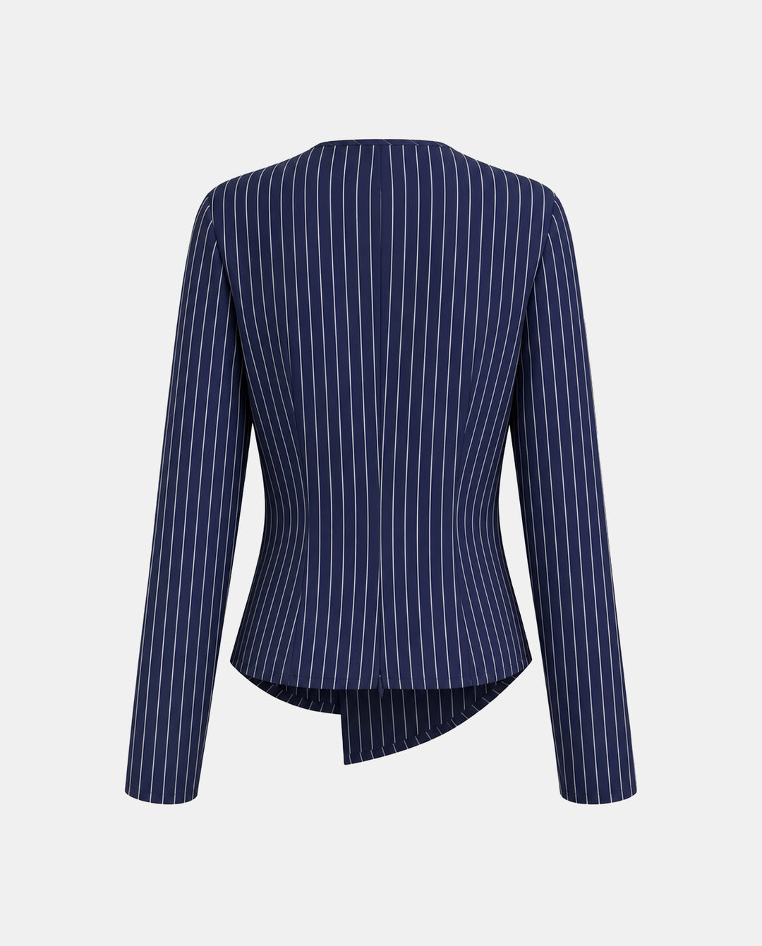 SOLACEStriped V-Neck Asymmetric Hem Blouse