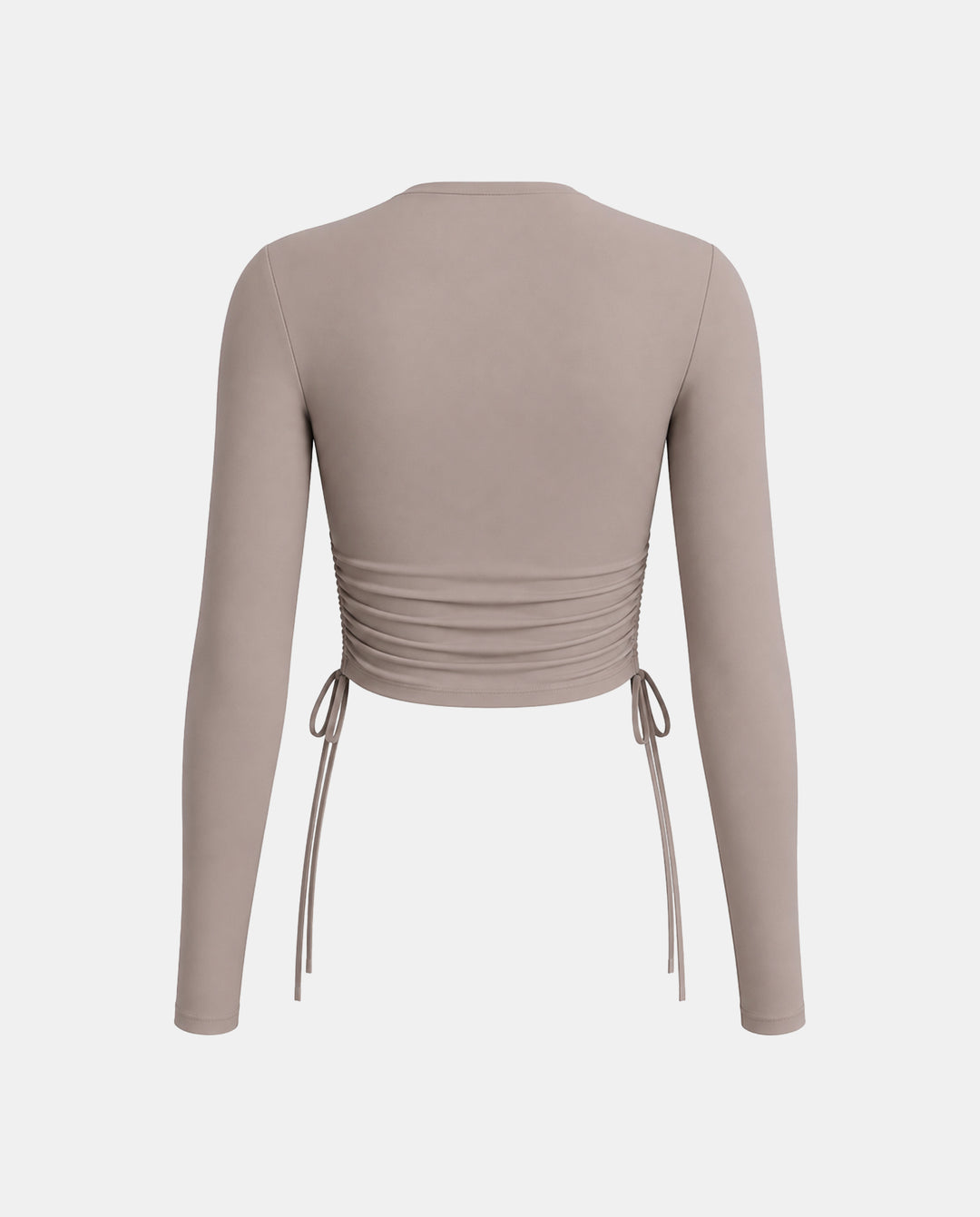 SOLACEDouble Side Drawstring Ruched Long Sleeve T-Shirt