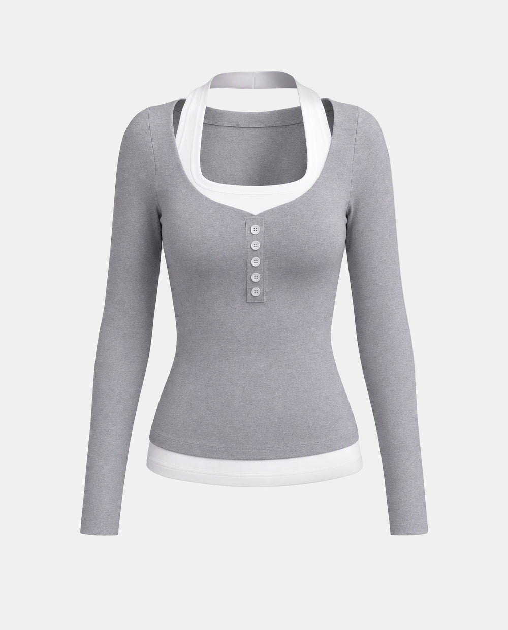 SOLACEColorblock 2-In-1 Slim Fit Long Sleeve T-Shirt