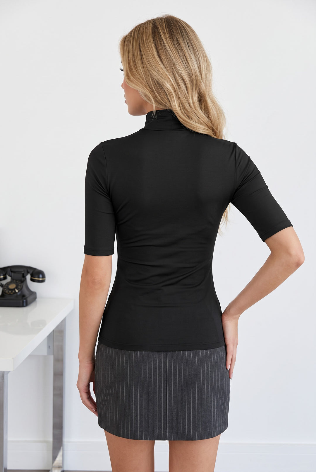 SOLACE CHICMock Turtleneck Half Sleeve T-Shirt