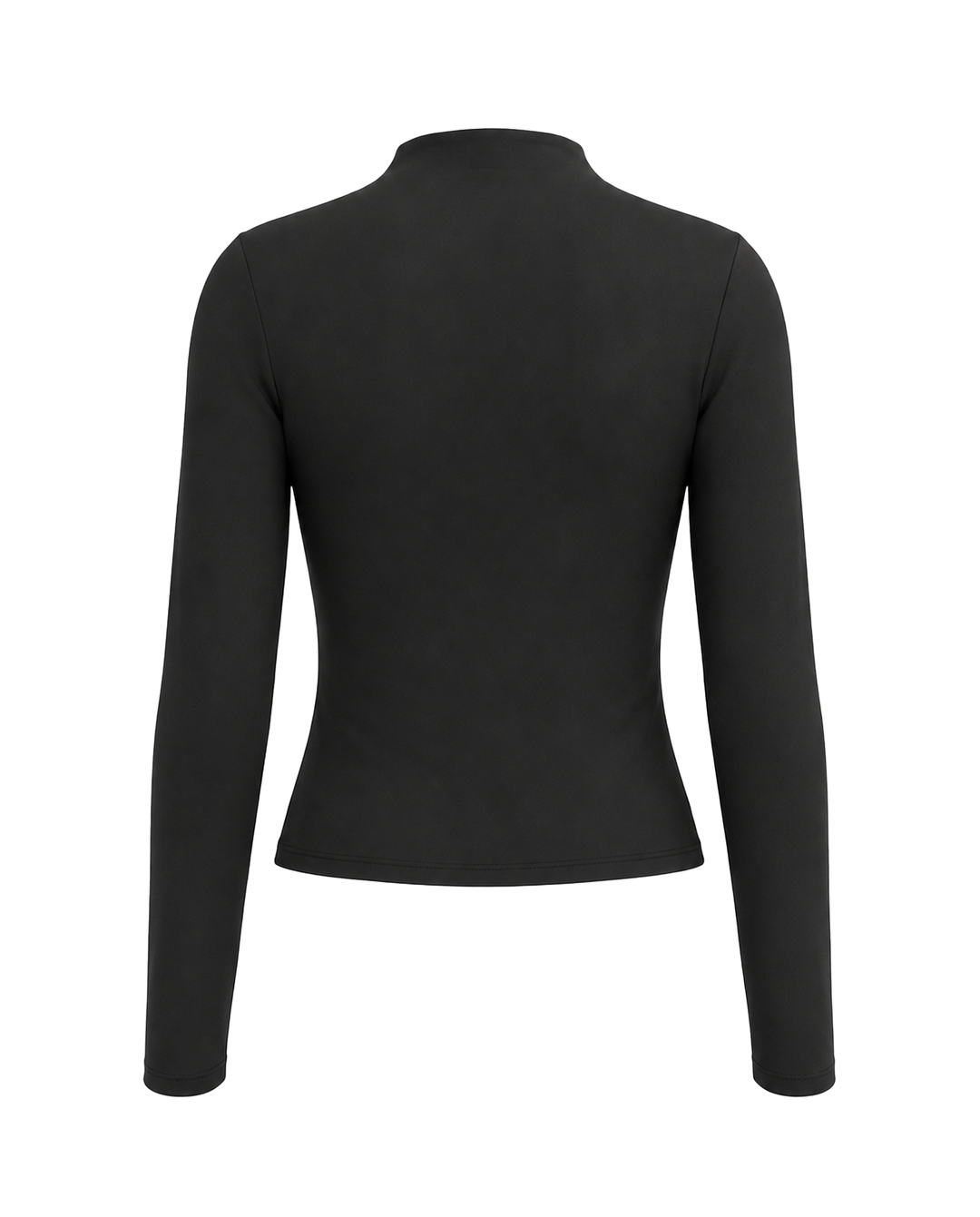 SOLACEMock Neck Ruching Long Sleeve Slim Fit T-shirt