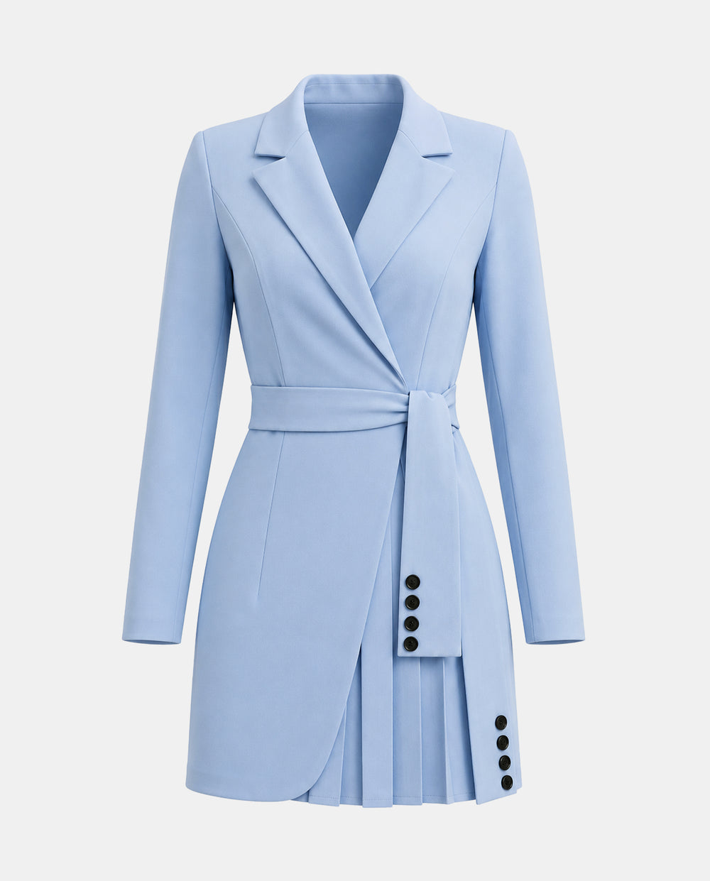 SOLACETie Waist Notch Lapel Blazer Mini Dress
