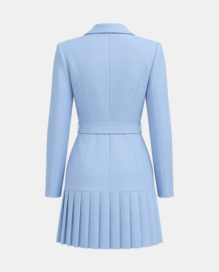 SOLACETie Waist Notch Lapel Blazer Mini Dress