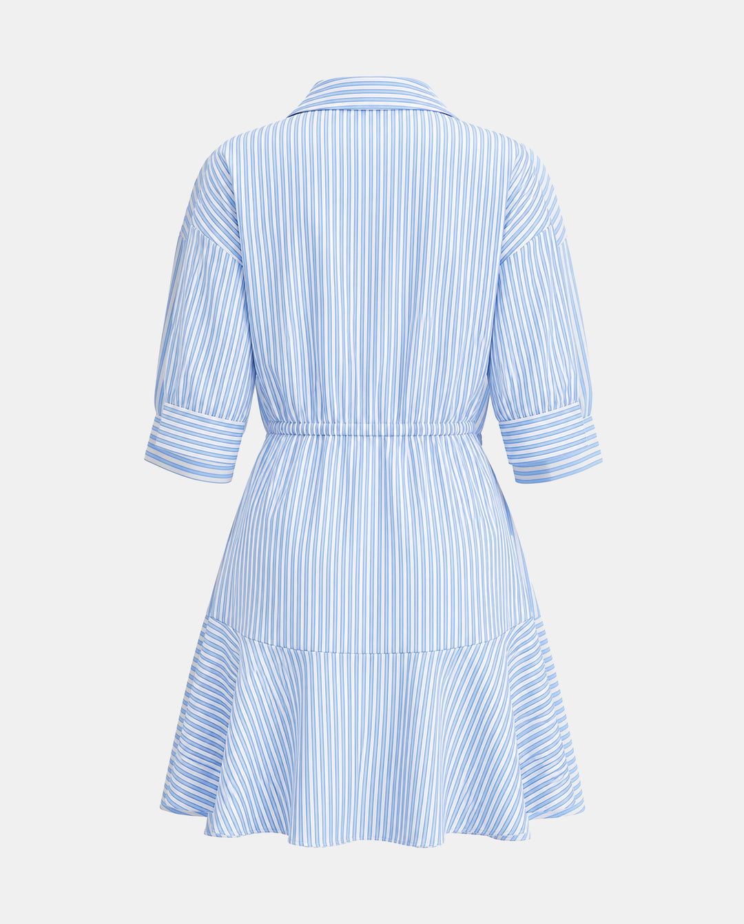 SOLACEStriped Ruffle Hem  Shirt Dress