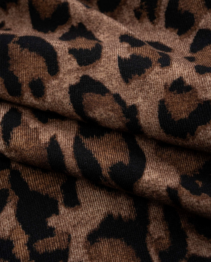 Leopard Print Knit Bodycon Mini Dress