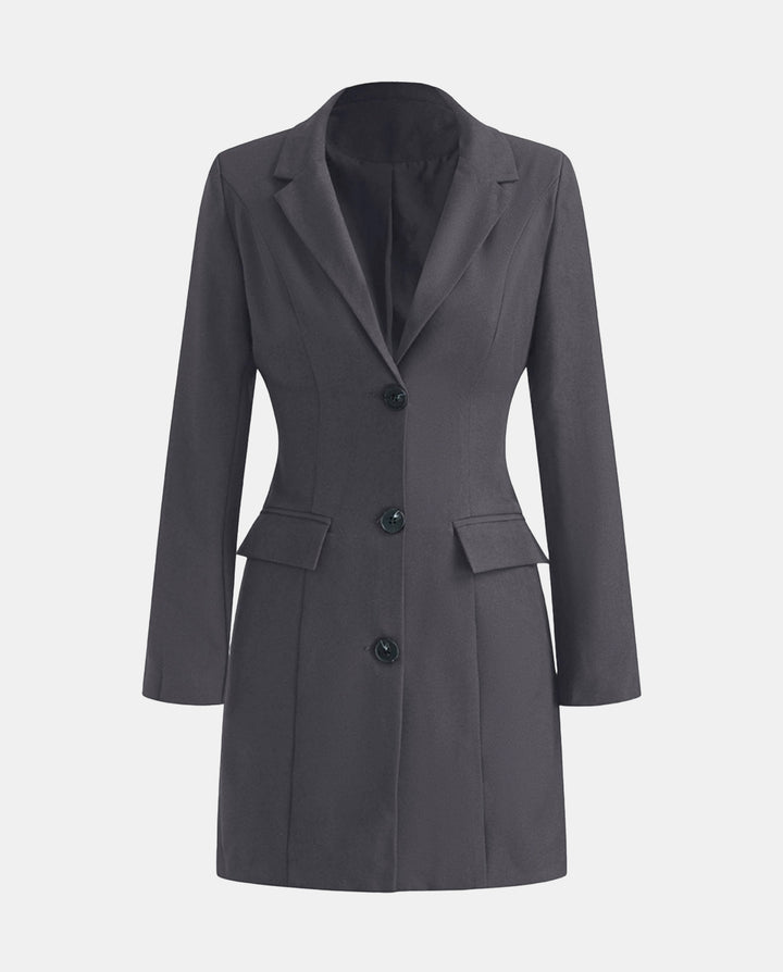 SOLACEQuiet Luxury Tailored Notch Lapels Long Blazer