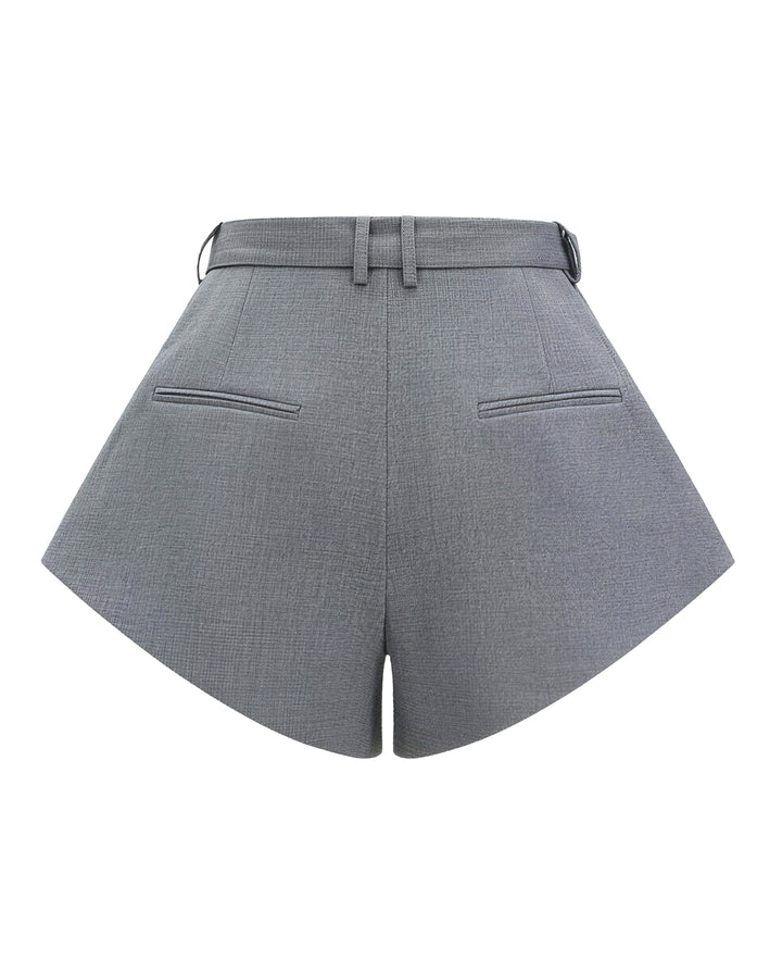 SOLACEPleated High Waist Shorts With Matching Buckle Belt