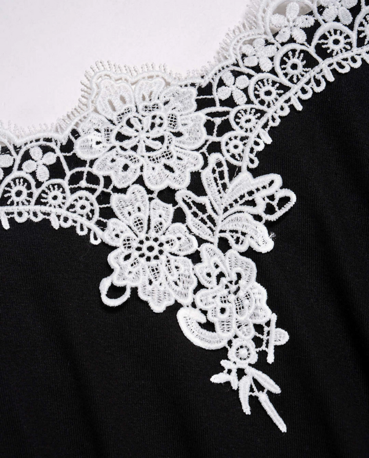 Floral Lace Elastic Waist Off Shoulder Top