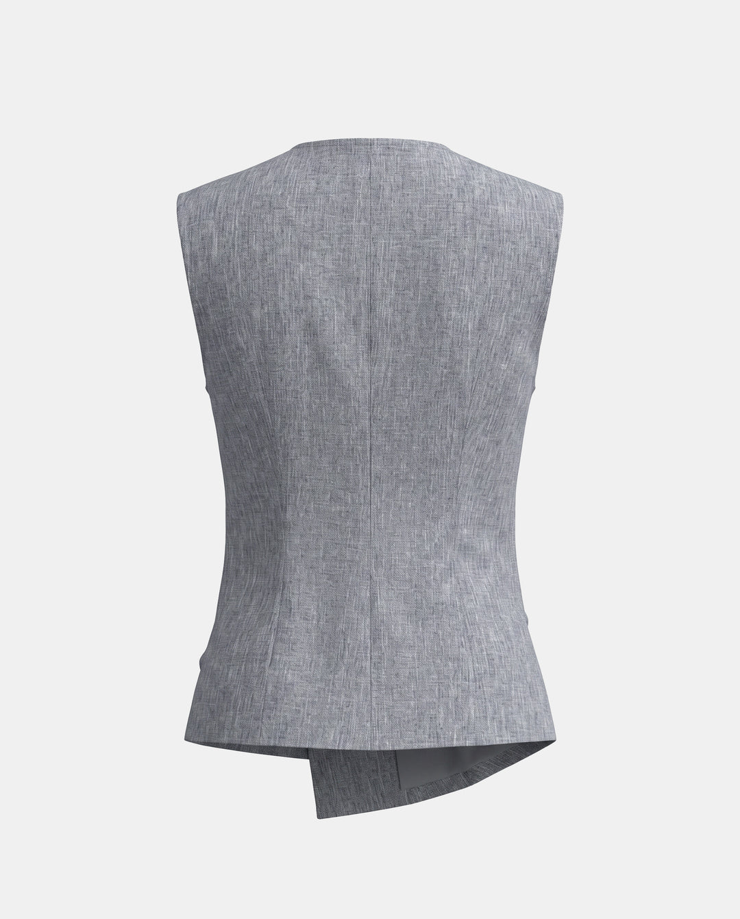 SOLACEElegant V-Neck Asymmetric Hem Peplum Vest