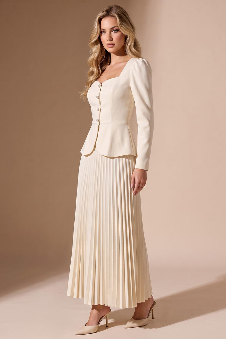 Pleated Hem Blazer Dress