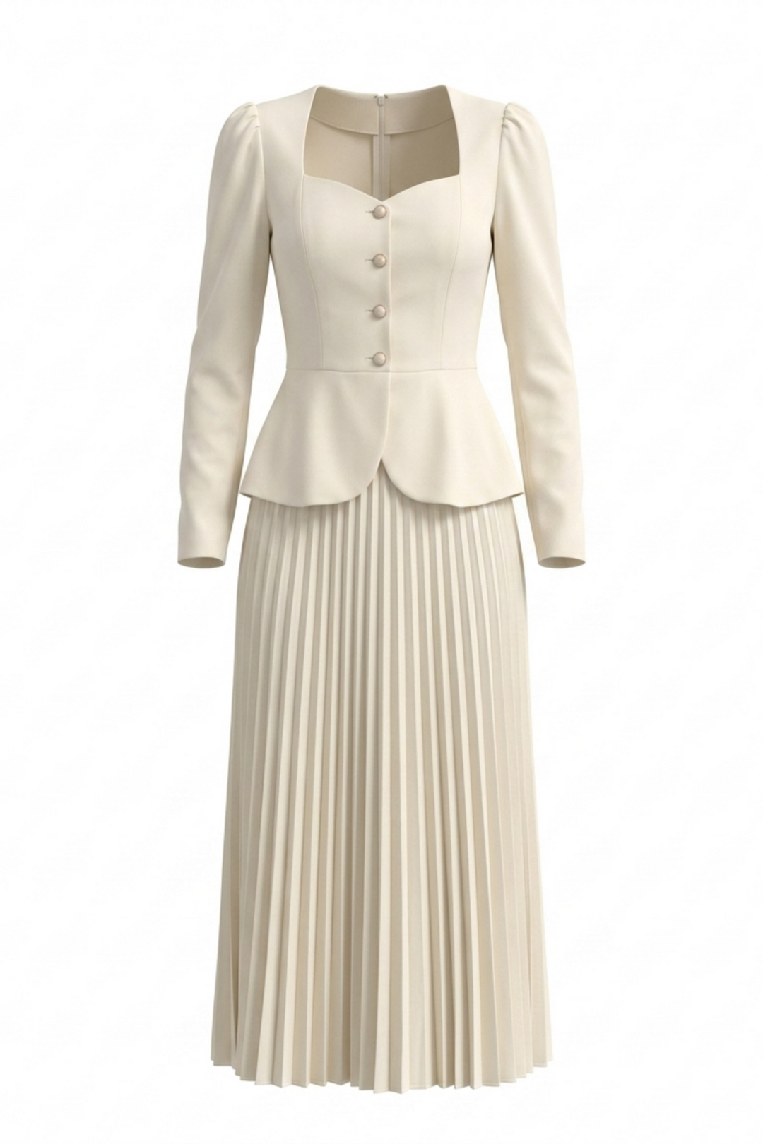 Pleated Hem Blazer Dress