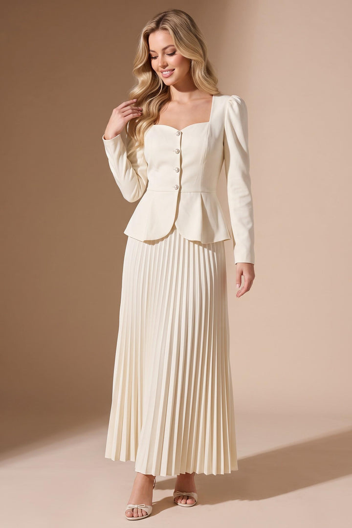 Pleated Hem Blazer Dress
