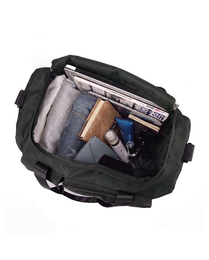 Black Multi Pocket Nylon Travel Duffle Gym Bag