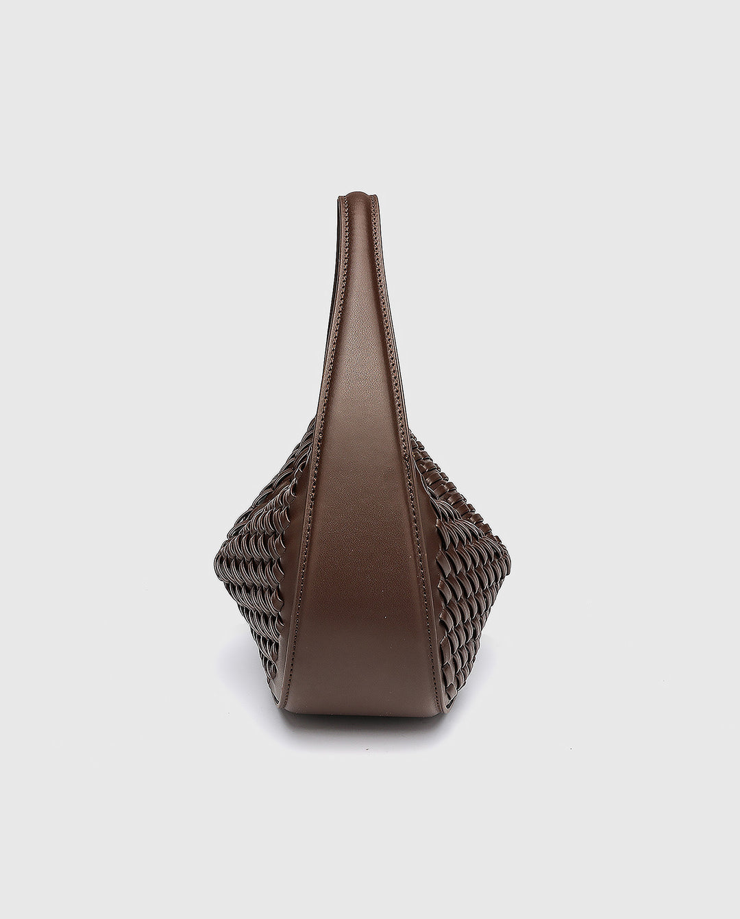 Dark Brown Woven Crescent Hobo Underarm Shoulder Bag