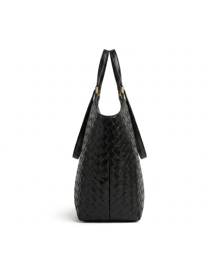 Black Hand Woven Large Capacity Wing Tote Bag