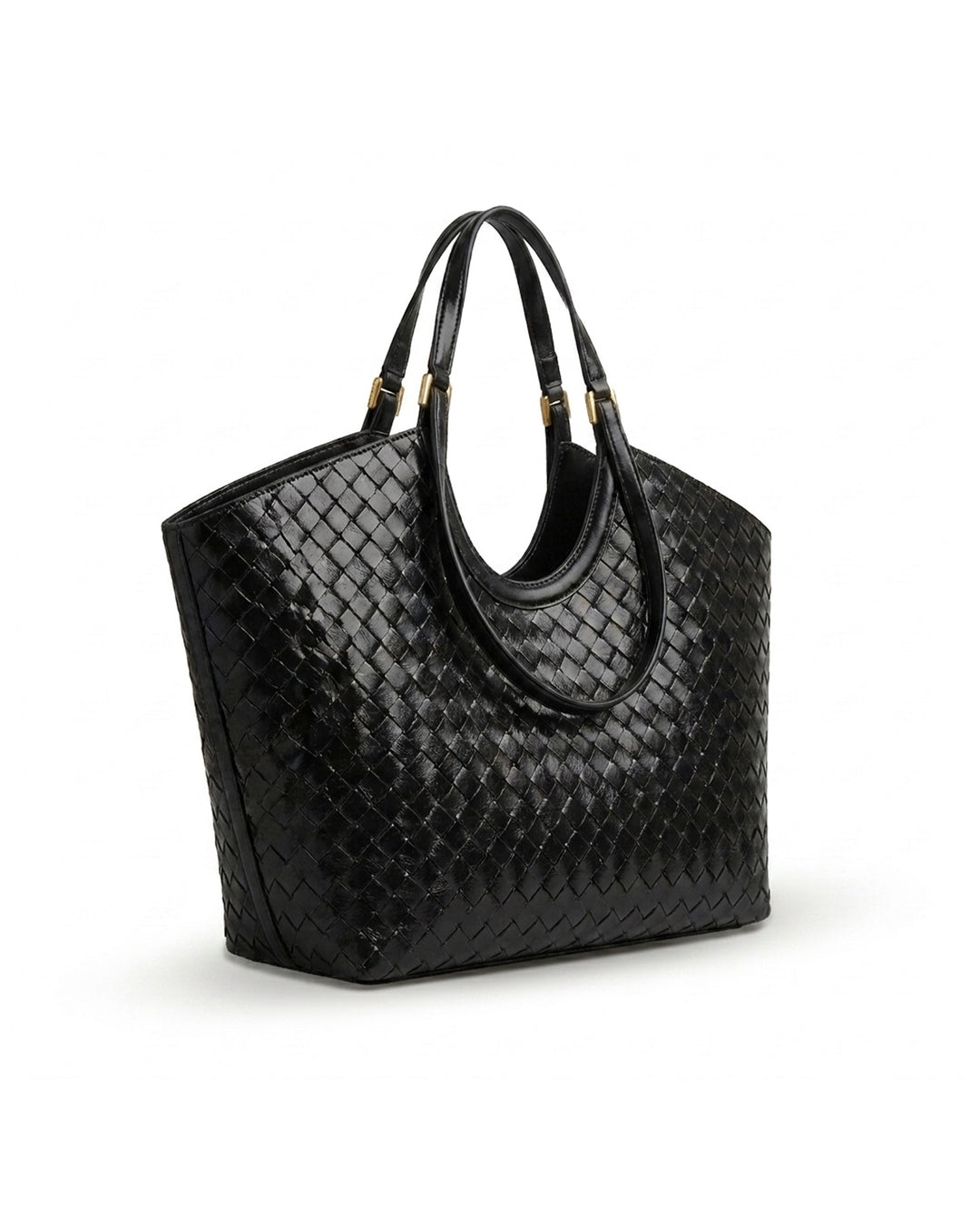 Black Hand Woven Large Capacity Wing Tote Bag