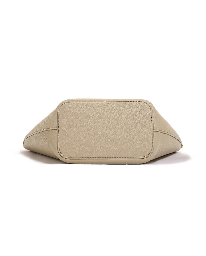 Khaki Color Block 2 In 1 Large Capacity Tote Bag With Mini Crossbody Pouch