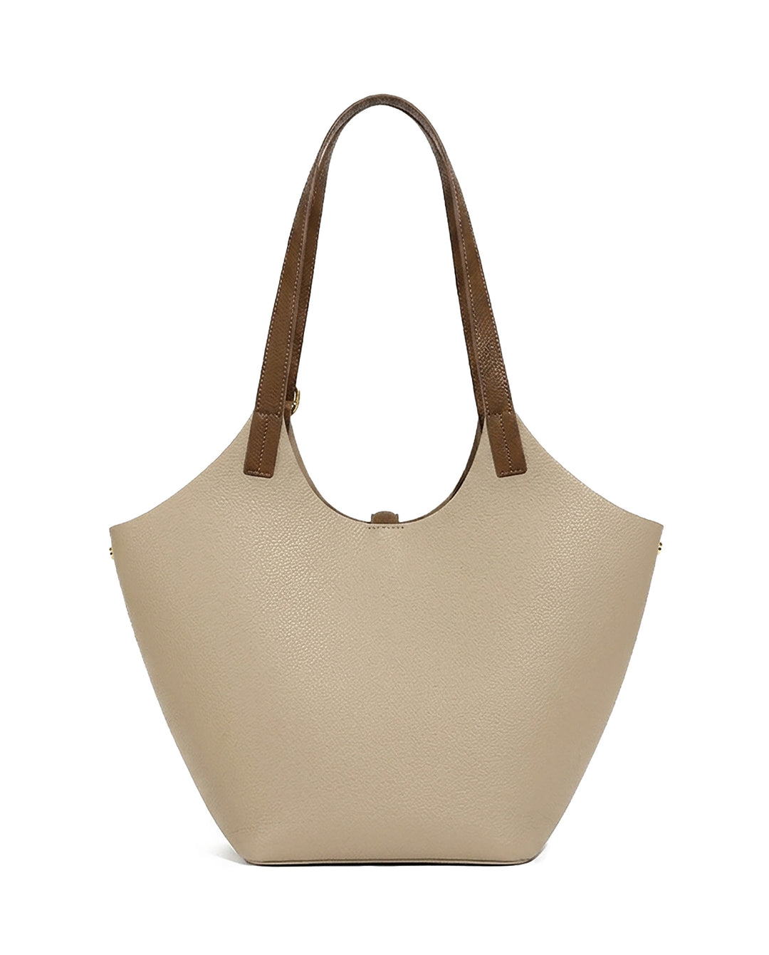 Khaki Color Block 2 In 1 Large Capacity Tote Bag With Mini Crossbody Pouch