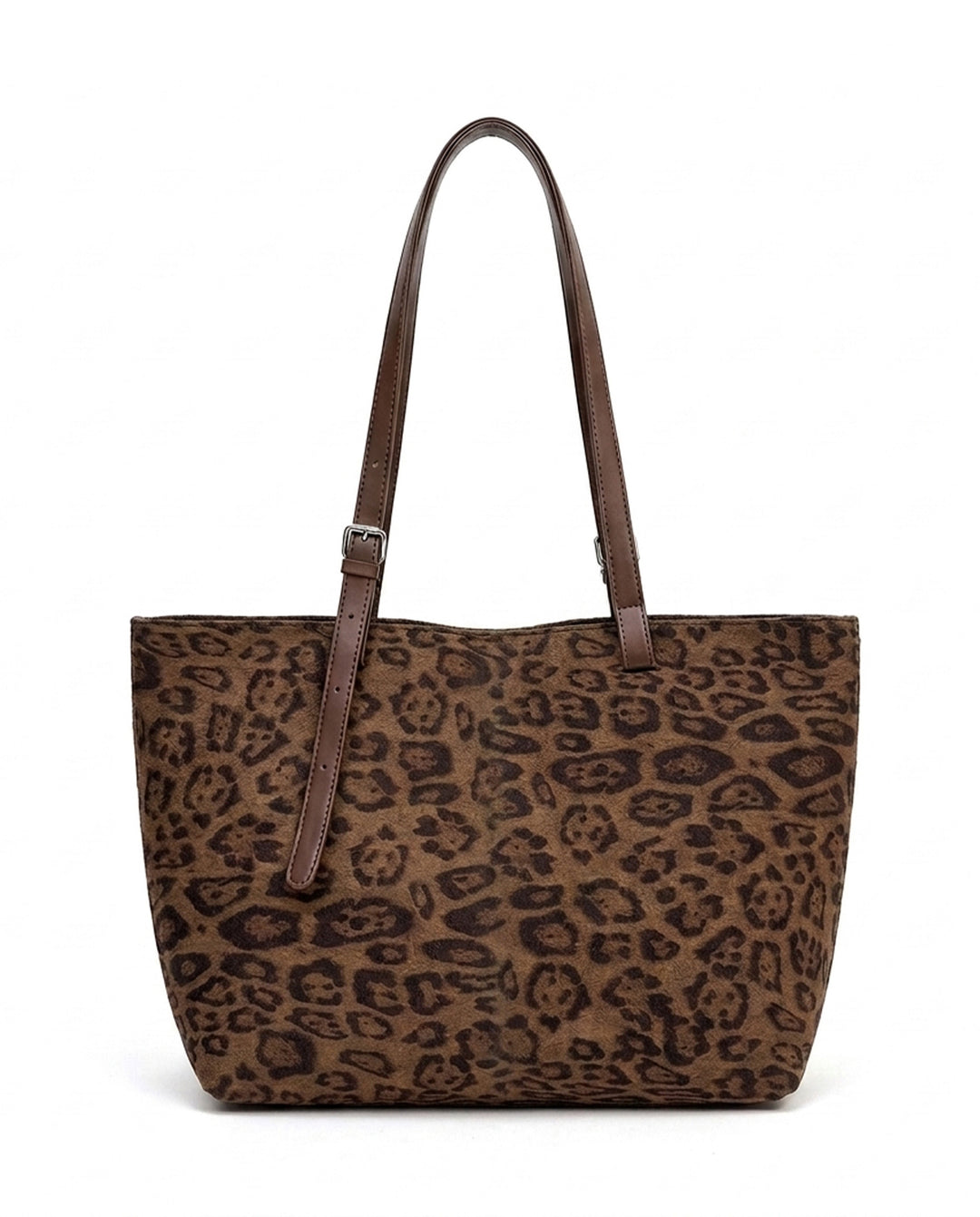 Vintage Leopard Print Large Capacity Tote Bag With Adjustable Shoulder Straps