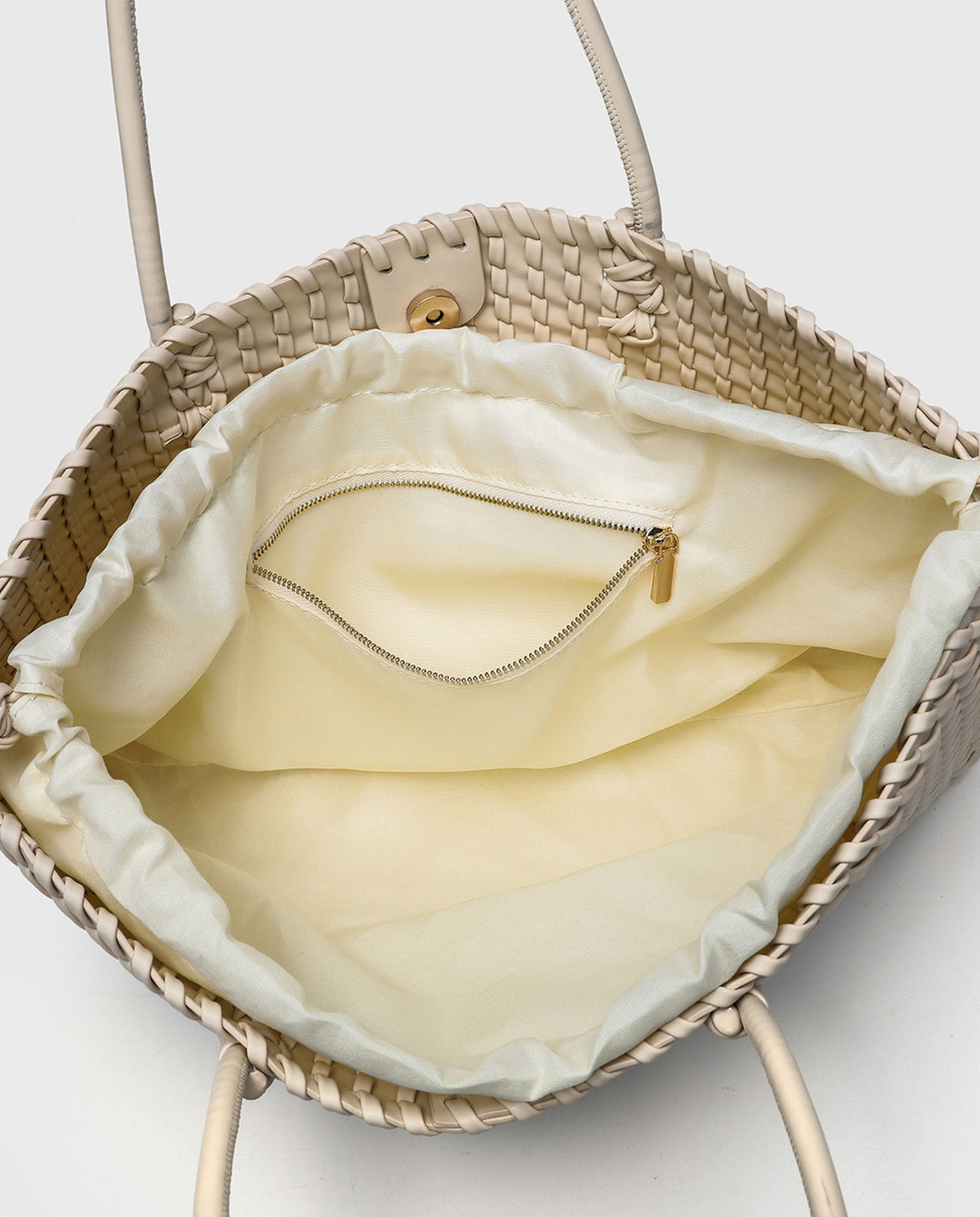 Metallic Gold Hand Woven Rectangular Tote Shoulder Bag