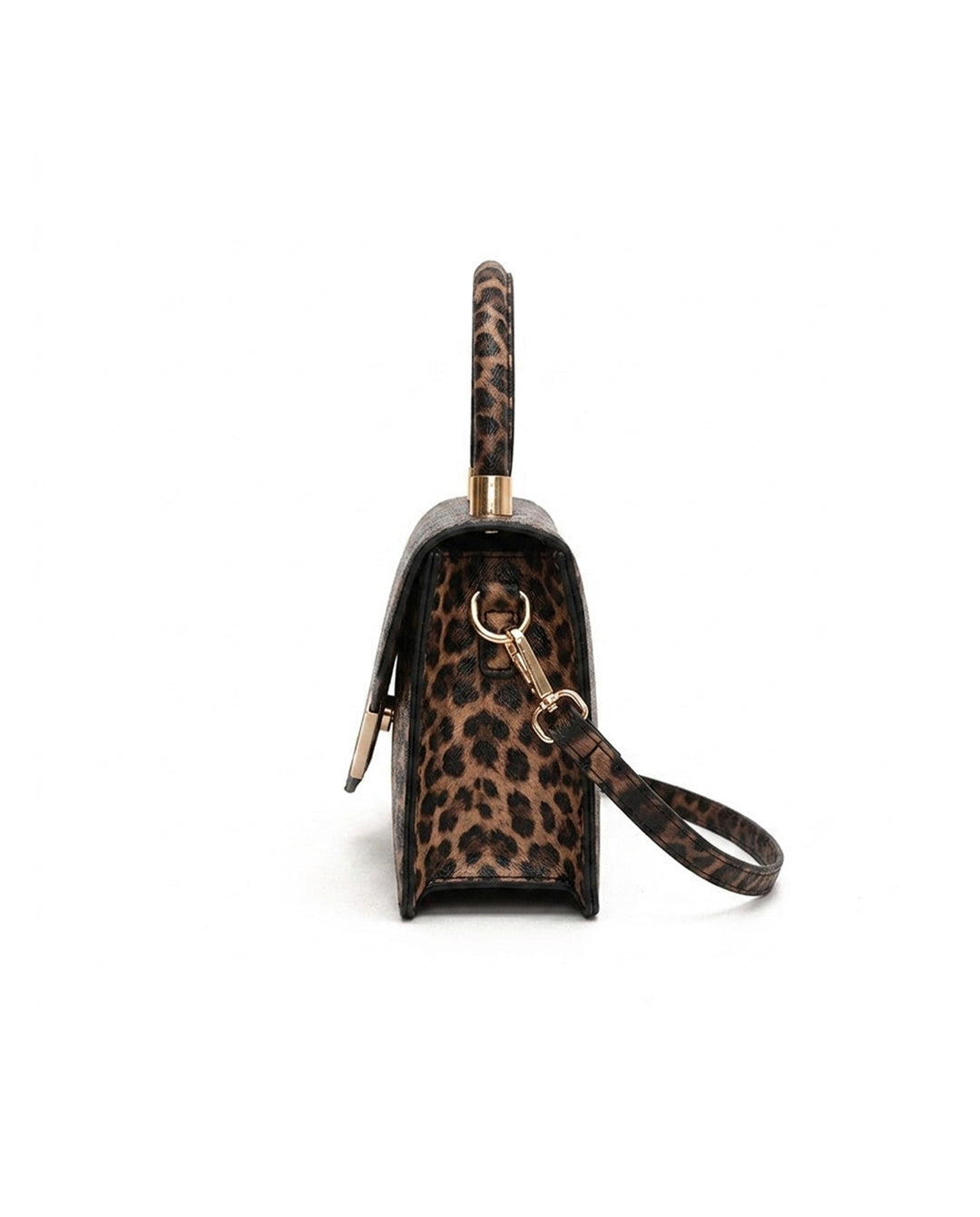 Leopard Print Mini Handbag With Detachable Crossbody Strap