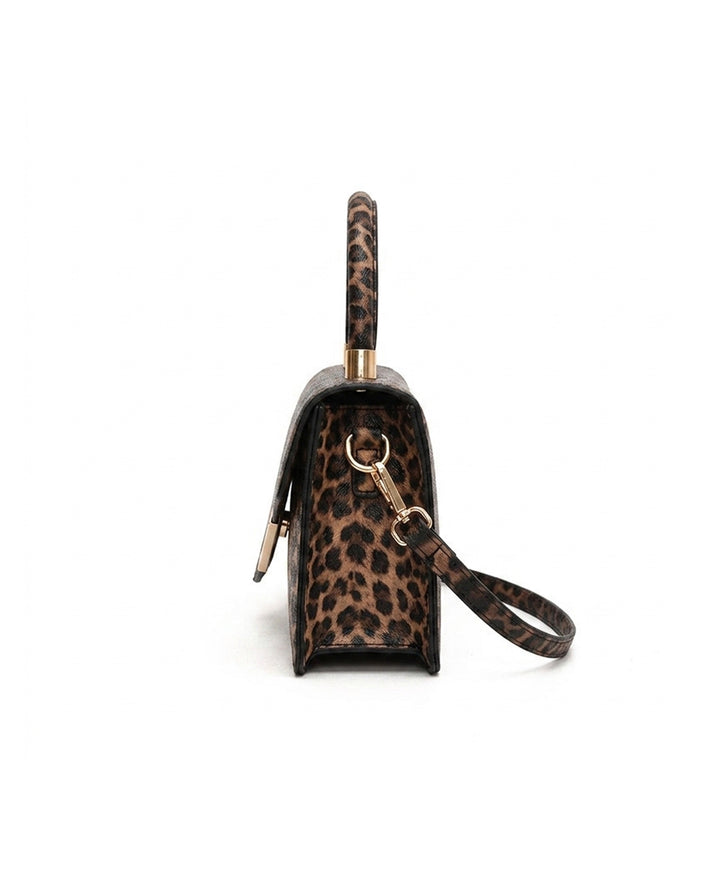 Leopard Print Mini Handbag With Detachable Crossbody Strap