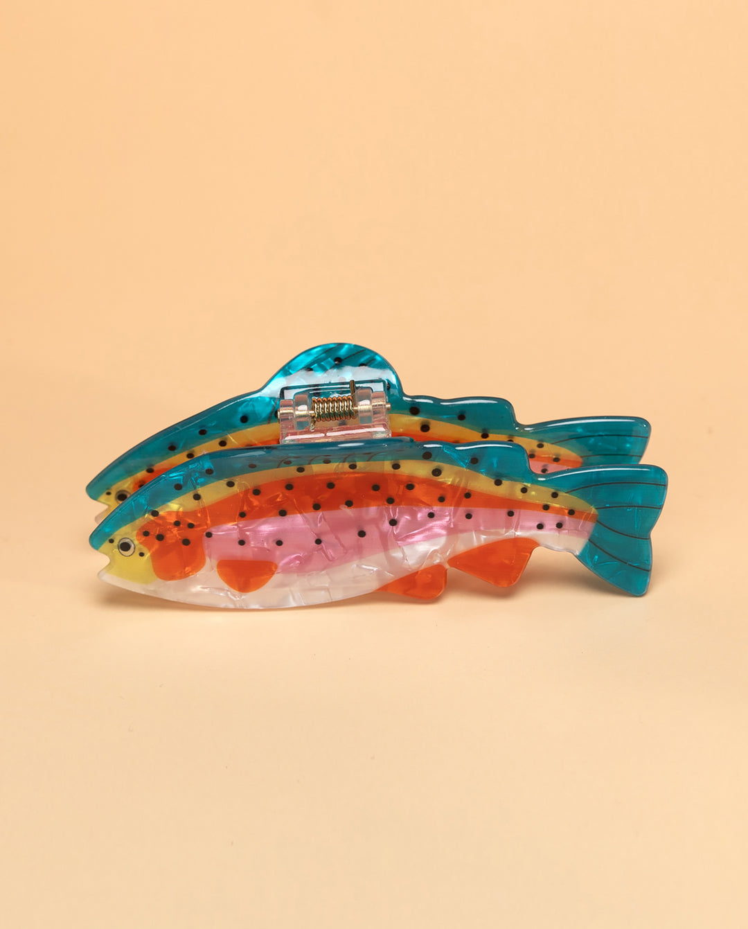 Cute Rainbow Trout Fish Shaped Acrylic Hair Claw Clip