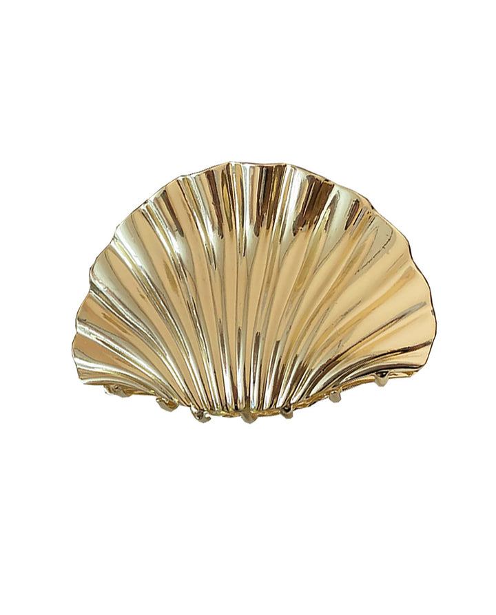 2 Pieces Gold Pleated Fan Shape Hair Claw Clip Set