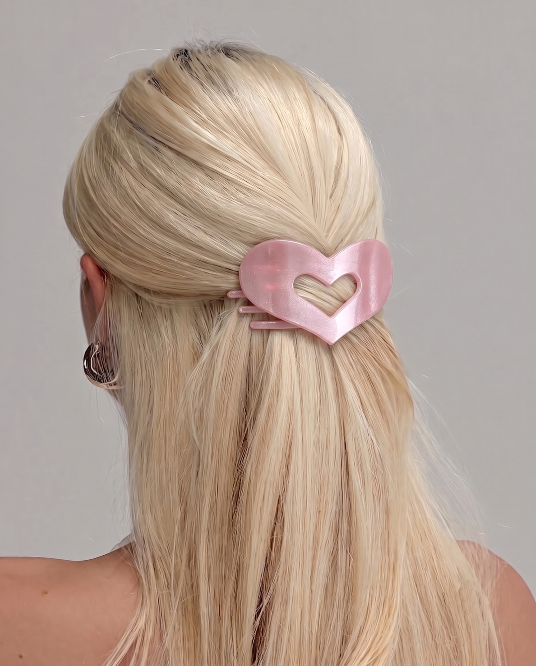 6 Pcs Hollow Heart Shape Alligator Hair Clip Multi Color Set