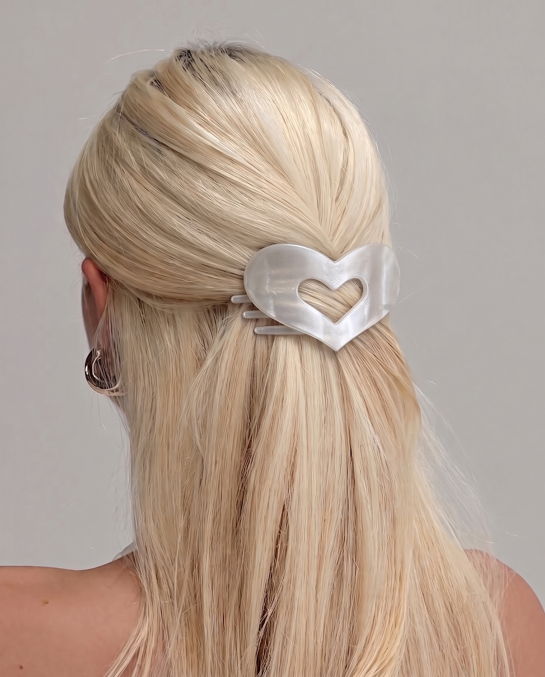 6 Pcs Hollow Heart Shape Alligator Hair Clip Multi Color Set