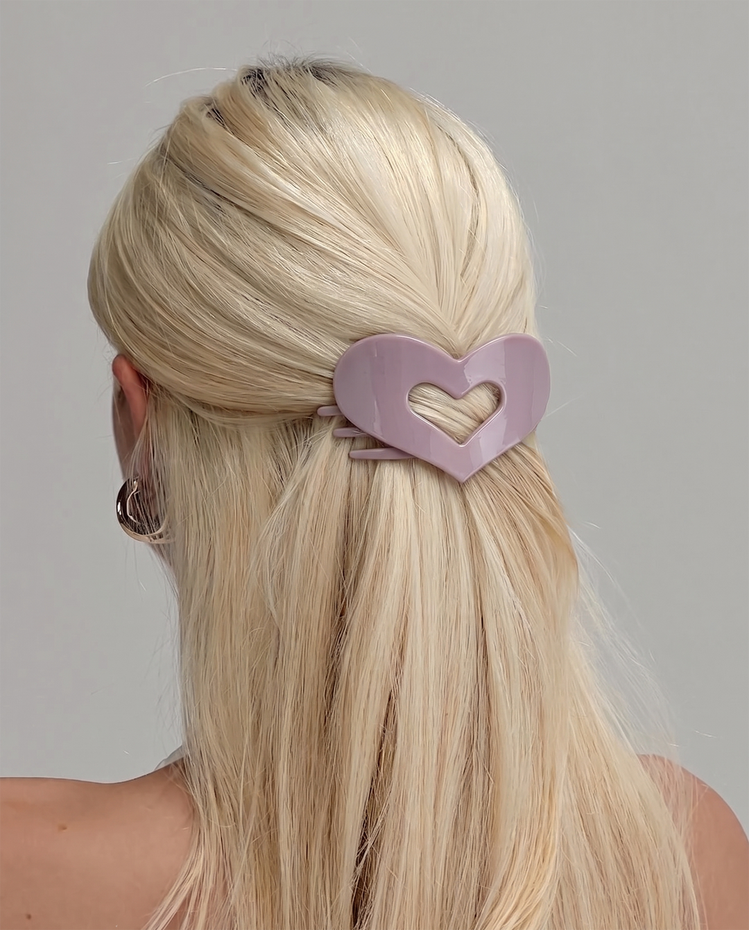 6 Pcs Hollow Heart Shape Alligator Hair Clip Multi Color Set