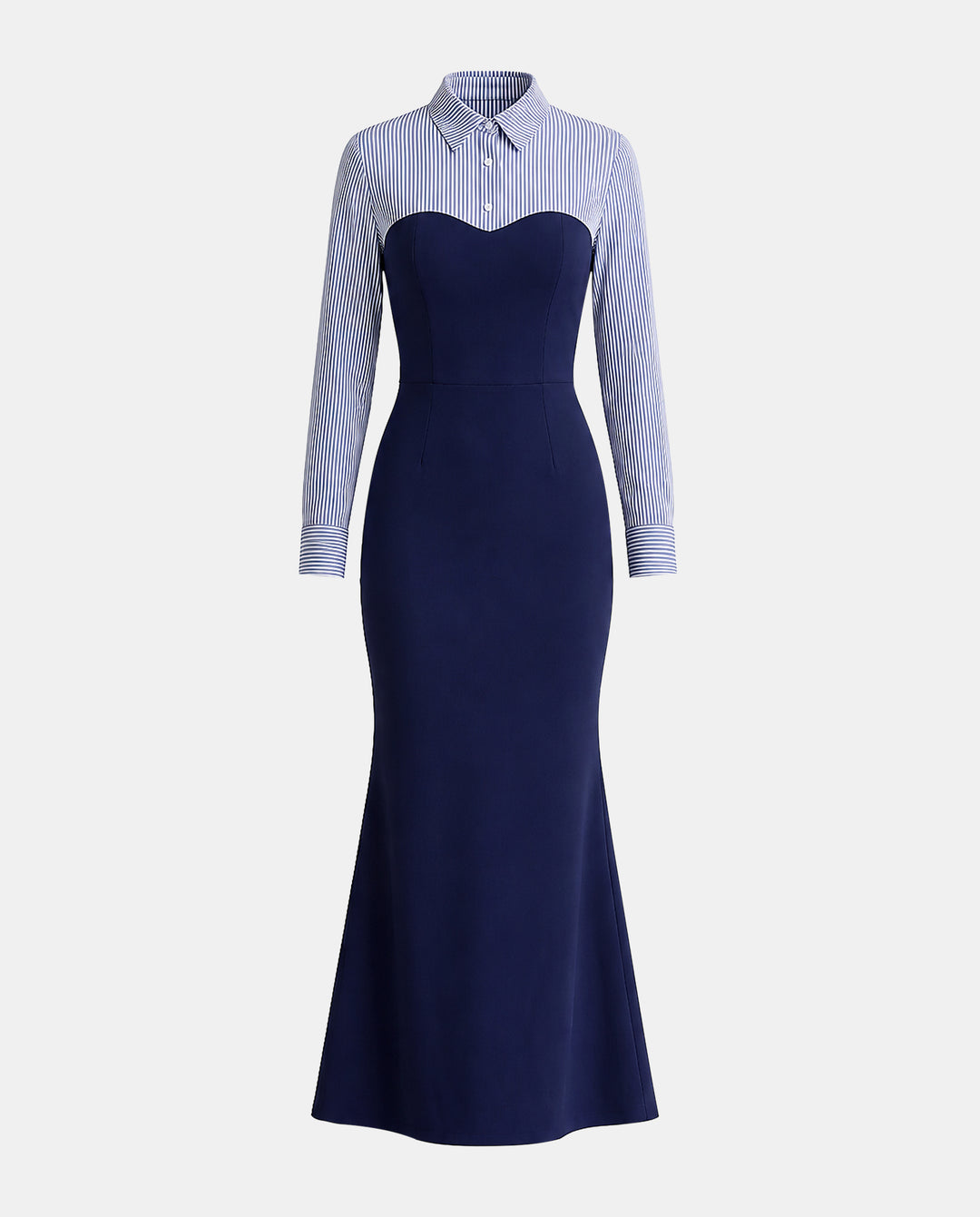 SOLACEColor Block Bodycon Long Sleeve Maxi Dress