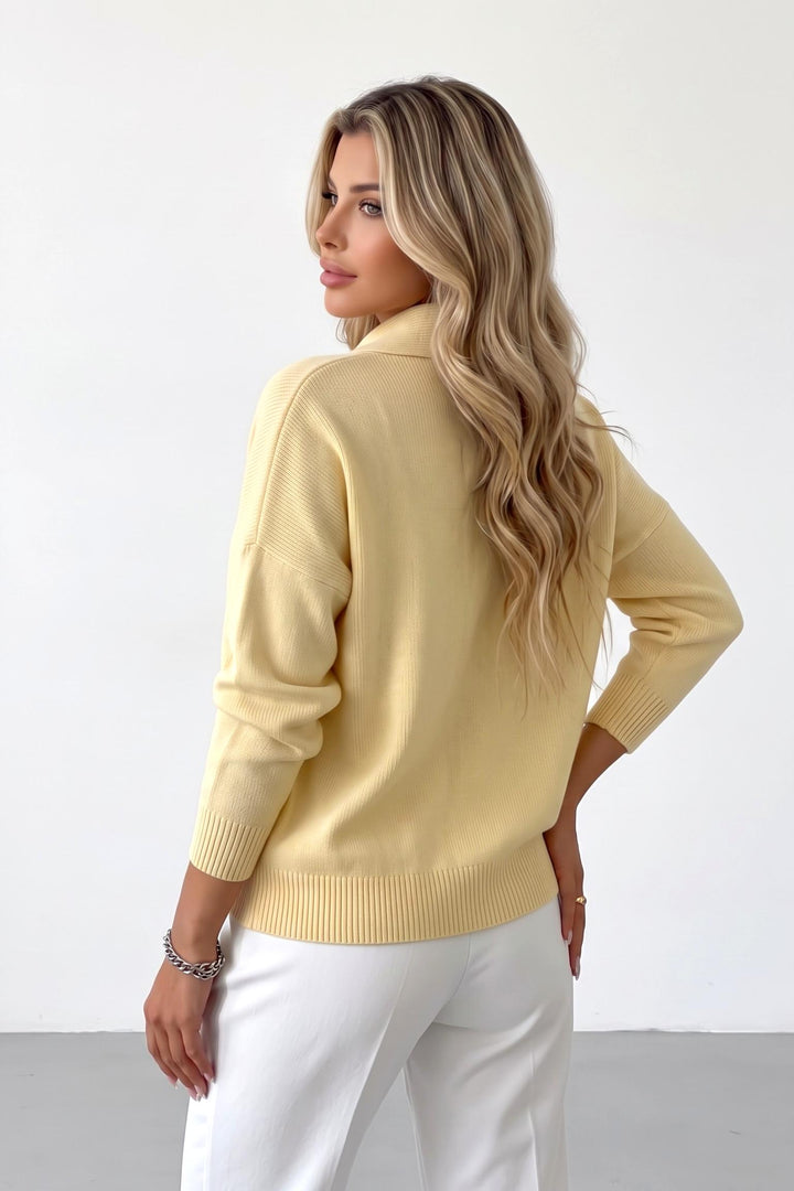 Button Knit Pullover Sweater