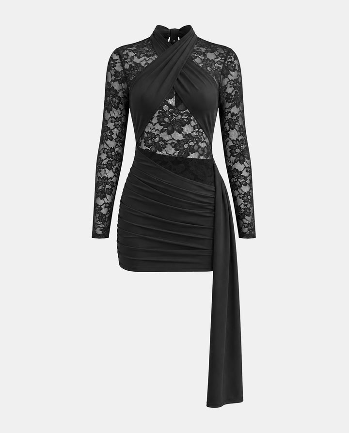 Sexy Lace Patchwork Bodycon Mini Dress