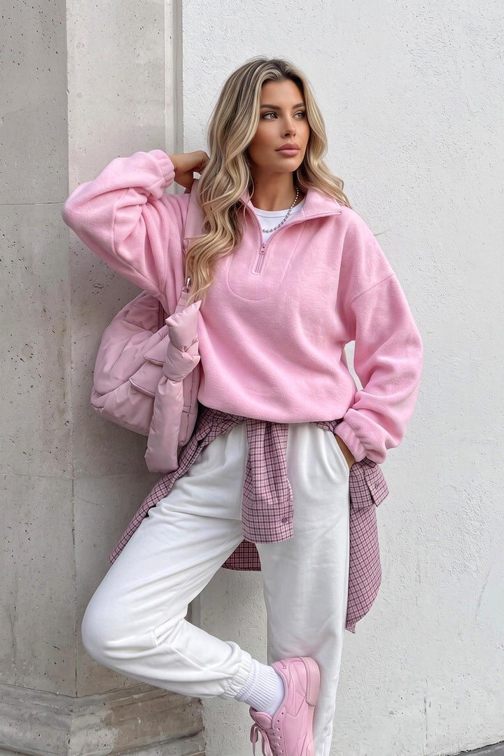 Quarter Zip Oversized Sweatshirt