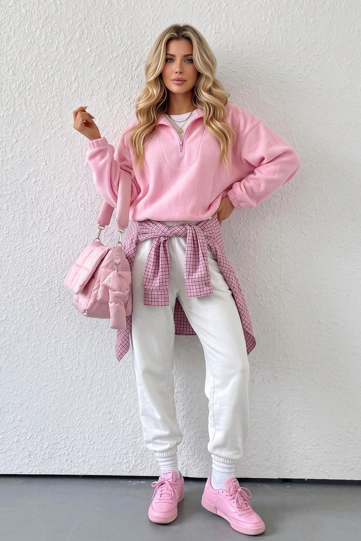 Quarter Zip Oversized Sweatshirt