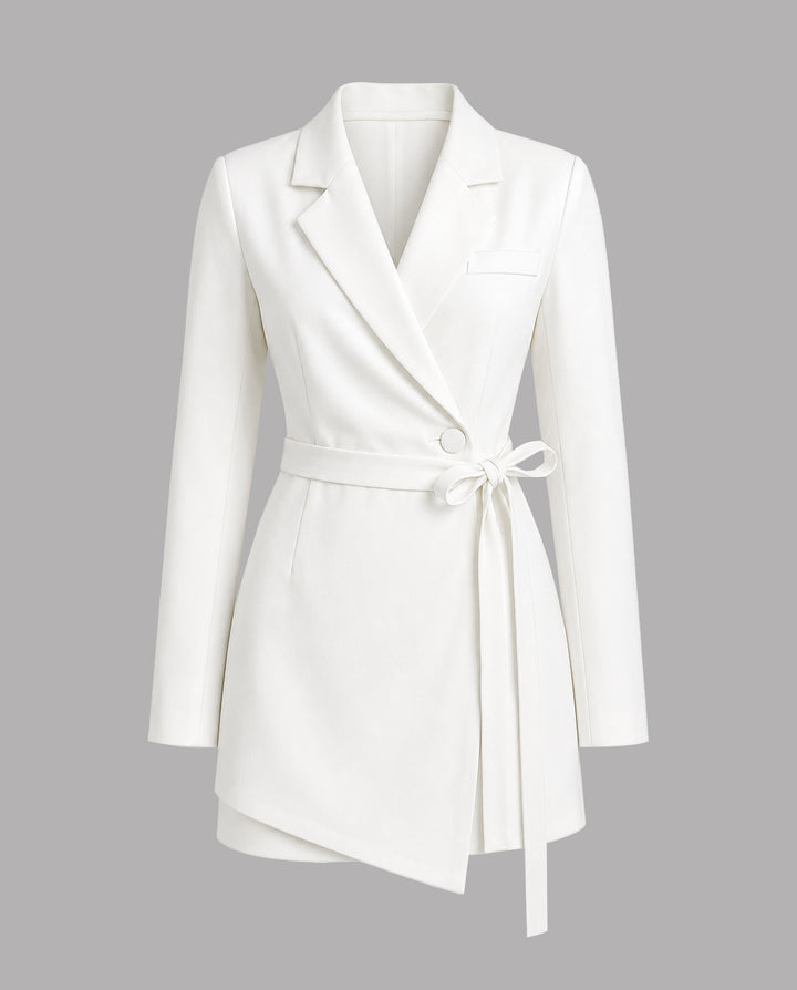 Wrap Tie Waist Slim Fit Blazer